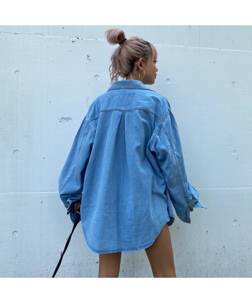 no brand（ノーブランド）の「ネームパッチデニムシャツ｢Laundry｣#6173（シャツ/ブラウス・レディース・その他）」の6枚目の写真