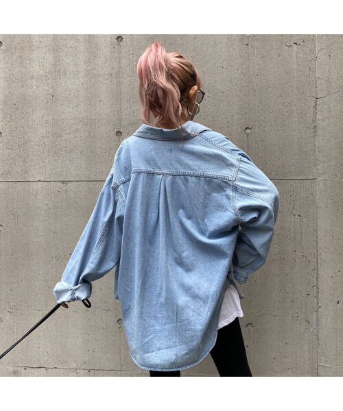 no brand（ノーブランド）の「ネームパッチデニムシャツ｢Laundry｣#6173（シャツ/ブラウス・レディース・その他）」の5枚目の写真