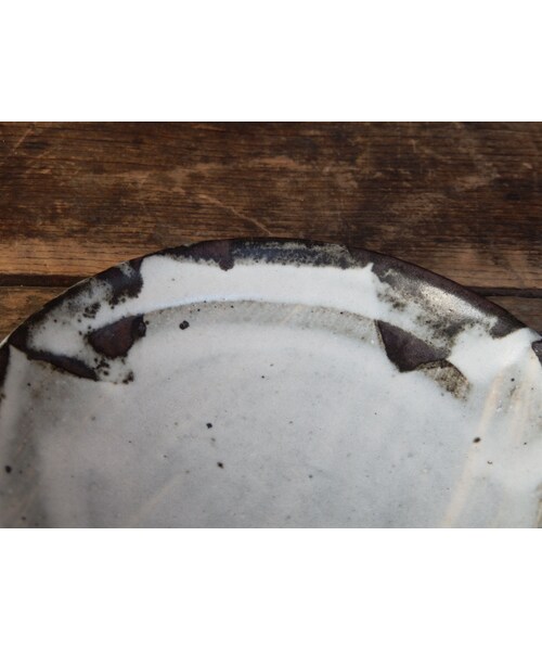 小野哲平　鉄化粧皿 小野哲平 鉄化粧クロス取皿 Φ15cm