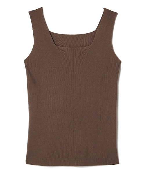 GRL（グレイル）の「スクエアネックタンクトップ（タンクトップ・レディース・オフホワイト/ブラウン・M）」の2枚目の写真