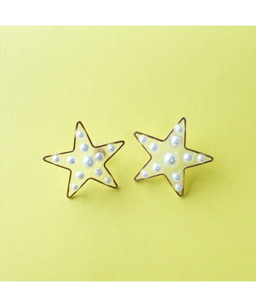 no brand（ノーブランド）の「埋め込みパール スター★ピアス（ピアス（両耳用）・レディース・その他）」の4枚目の写真