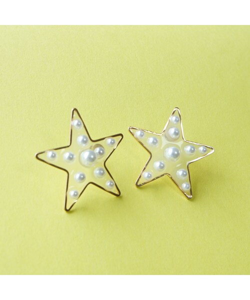 no brand（ノーブランド）の「埋め込みパール スター★ピアス（ピアス（両耳用）・レディース・その他）」の5枚目の写真