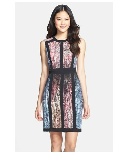 bgmaxazria ビーシービージーマックスアズリア の bg Maxazria bgmaxazria Gwnyth Print Block Sheath Dress ワンピース Wear