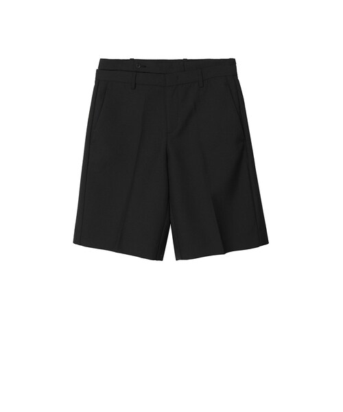 JNBY（ジェーエヌビーワイ）の「Double-waistband Wool-blend Bermuda Shorts（その他パンツ・レディース・グレー/ブラック・36/38/40）」の2枚目の写真