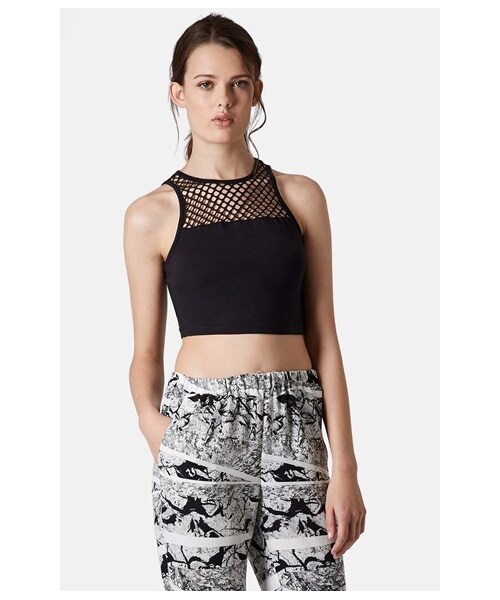 TOPSHOP（トップショップ）の「Topshop Mesh Yoke Crop Tank（タンクトップ・Black・Regular 8 (6-8 US)/Regular 10 (10-12 US)/Regular 12 (14 US)/Regular 4 (0-2 US)/Regular 6 (2-4 US)/Regular 2 (0 US)）」の6枚目の写真
