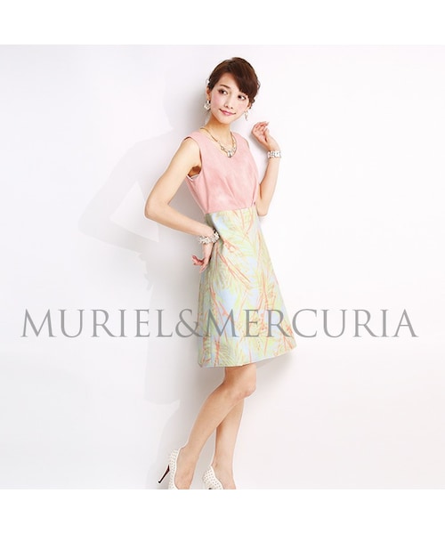 MURIEL&MERCURIA（マリエルアンドマキュリア）の「バイカラートロピカルワンピ（ワンピース・レディース・YELLOW/PINK・36/38）」の2枚目の写真