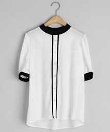 DHOLIC | パールコントラストカラーブラウス(シャツ/ブラウス)