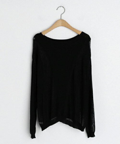 DHOLIC（ディーホリック）の「2WAYラウンドスリットニット（ニット/セーター・レディース・ホワイト/ブルー/ブラック/ブラウン・FREE）」の2枚目の写真