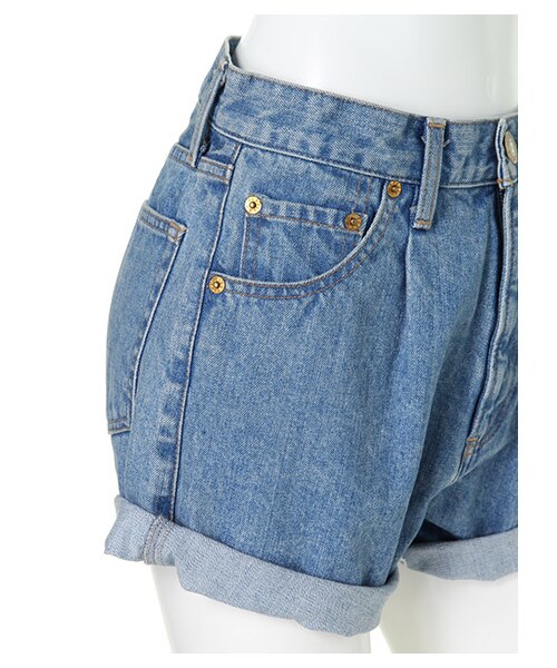 FIG&VIPER(フィグアンドバイパー)の「タックデニムショート(その他・レディース・ブルー・S/M/L)」の4枚目の写真