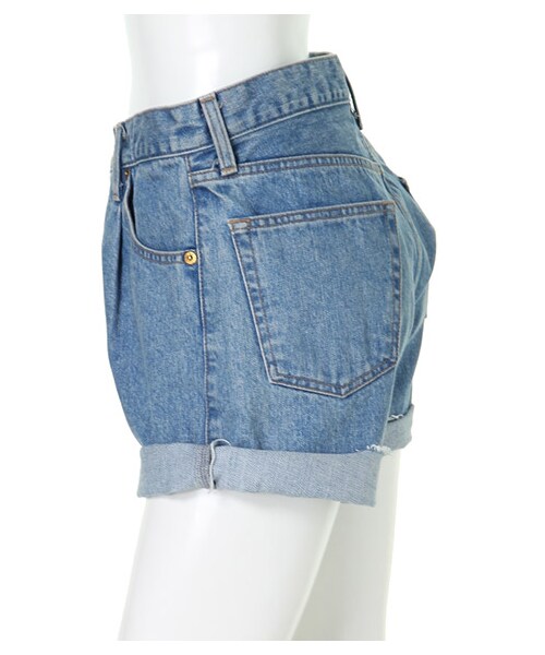 FIG&VIPER(フィグアンドバイパー)の「タックデニムショート(その他・レディース・ブルー・S/M/L)」の2枚目の写真