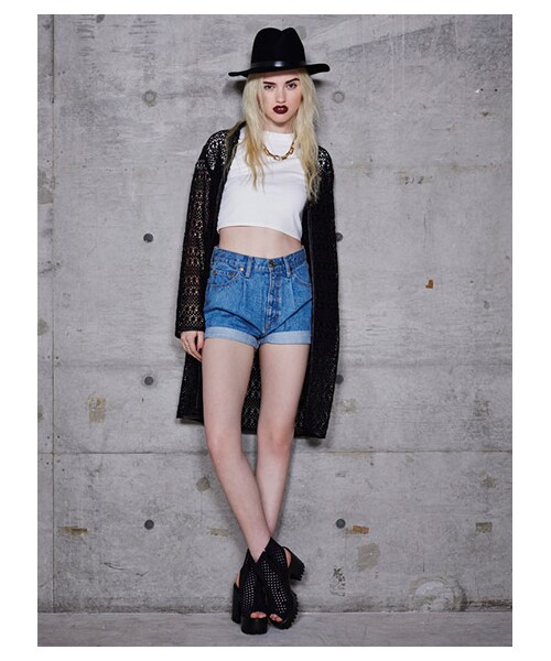 FIG&VIPER(フィグアンドバイパー)の「タックデニムショート(その他・レディース・ブルー・S/M/L)」の6枚目の写真