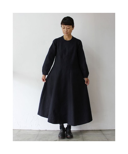 美品　SUSURI ススリ　サーディンドレスワンピース　フォーマル susuri（ススリ）の「SUSURI ススリ ソワードレス #navy 【送料無料