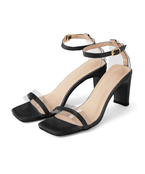 GRL（グレイル）の「アンクルストラップPVCクリアサンダル（サンダル・レディース・ベージュ/ブルー/ブラック・24.5）」の2枚目の写真