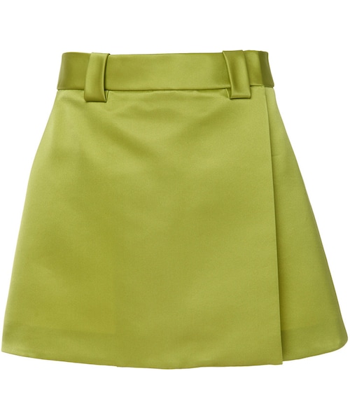 PRADA（プラダ）の「Prada Satin Wrap-Effect Mini Skirt