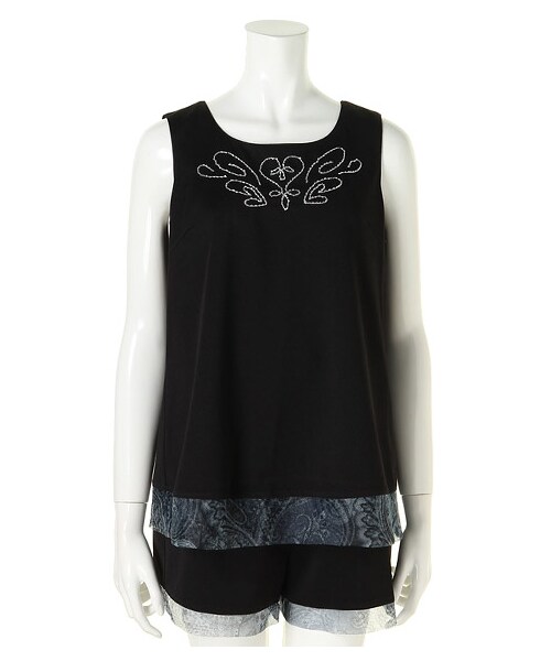 EDDY GRACE（エディグレース）の「エナジェティック2Pロンパース（オールインワン・サロペット・レディース・ブルー/ブラック/オフホワイト系・F）」の4枚目の写真