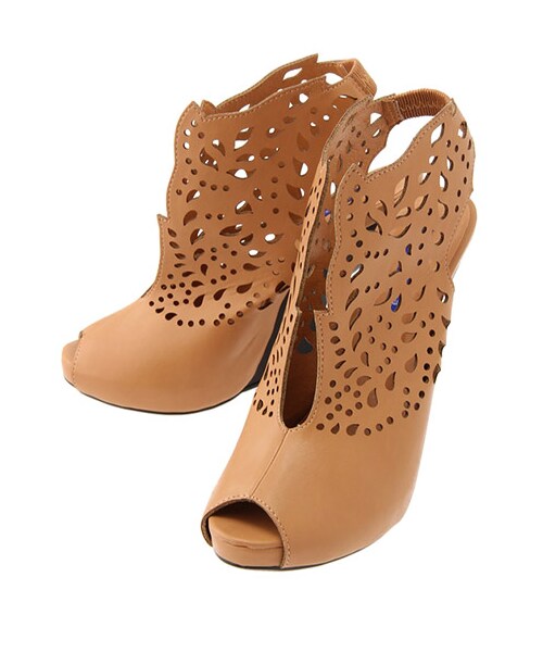 EDDY GRACE（エディグレース）の「カットアウトウェッジサンダル（シューズ・レディース・ベージュ/ブラック/オフホワイト系・M/L）」の4枚目の写真