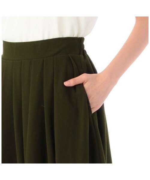 OZOC（オゾック）の「プリーツロングスカート（スカート・レディース・カーキ系/ブラック/ベージュ系・M）」の6枚目の写真