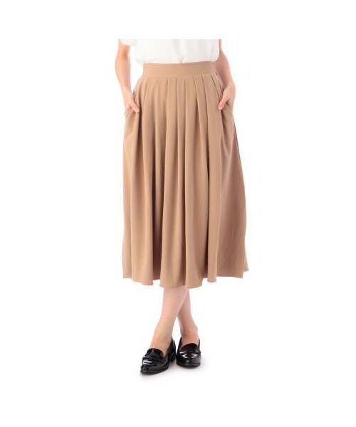 OZOC（オゾック）の「プリーツロングスカート（スカート・レディース・カーキ系/ブラック/ベージュ系・M）」の3枚目の写真