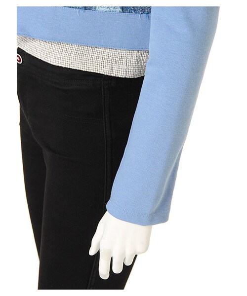 EDDY GRACE（エディグレース）の「フリンジチェックブルゾン（ジャケット/アウター・レディース・ブルー/ブラック/オフホワイト系・F）」の8枚目の写真