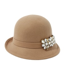 MIIA | フラワービジューアシメボーラーハット(帽子)