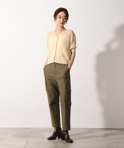 OZOC（オゾック）の「3Wayシアーニットアンサンブル（トップス・レディース・アイボリー(004)/ライトパープル(081)/タバコブラウン(054)/モデル情報:身長153cm 着用サイズ38(M)/モデル情報:身長157cm 着用サイズ38(M)・38(M)）」の17枚目の写真