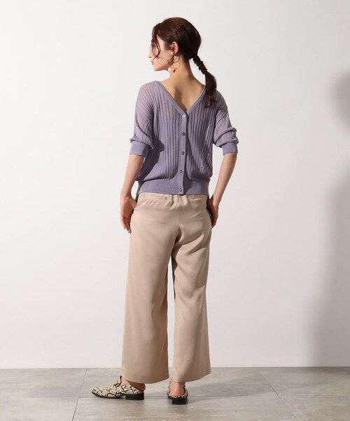 OZOC（オゾック）の「3Wayシアーニットアンサンブル（トップス・レディース・アイボリー(004)/ライトパープル(081)/タバコブラウン(054)/モデル情報:身長153cm 着用サイズ38(M)/モデル情報:身長157cm 着用サイズ38(M)・38(M)）」の22枚目の写真