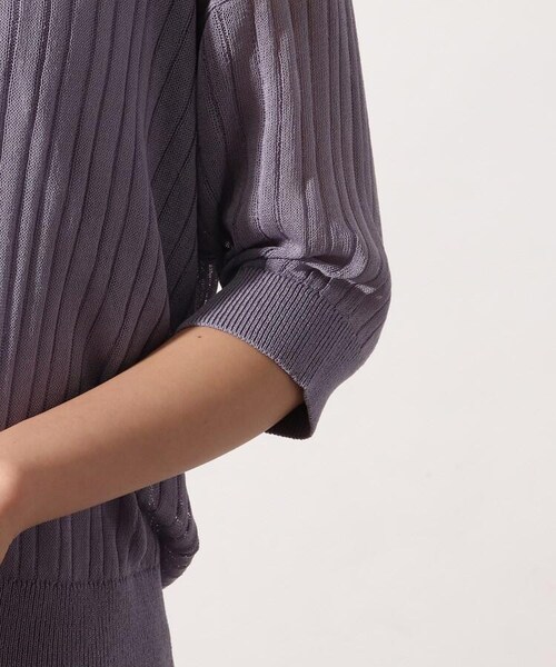 OZOC（オゾック）の「3Wayシアーニットアンサンブル（トップス・レディース・アイボリー(004)/ライトパープル(081)/タバコブラウン(054)/モデル情報:身長153cm 着用サイズ38(M)/モデル情報:身長157cm 着用サイズ38(M)・38(M)）」の8枚目の写真