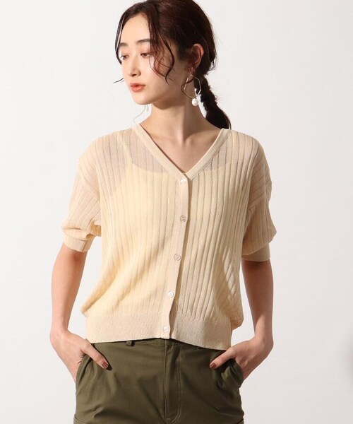 OZOC（オゾック）の「3Wayシアーニットアンサンブル（トップス・レディース・アイボリー(004)/ライトパープル(081)/タバコブラウン(054)/モデル情報:身長153cm 着用サイズ38(M)/モデル情報:身長157cm 着用サイズ38(M)・38(M)）」の14枚目の写真