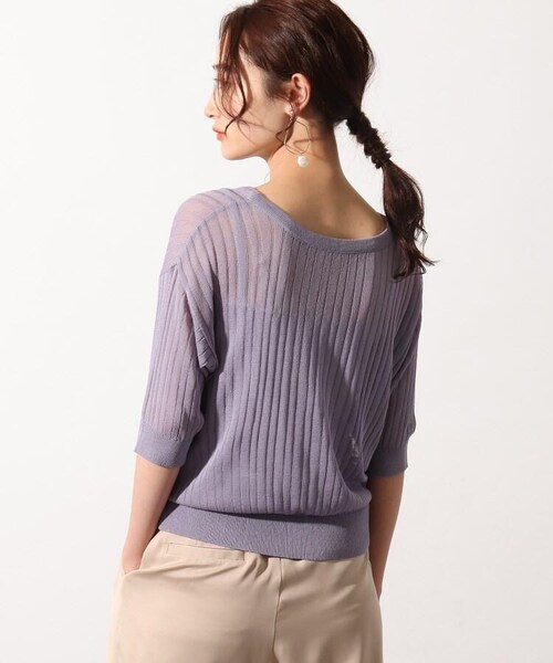 OZOC（オゾック）の「3Wayシアーニットアンサンブル（トップス・レディース・アイボリー(004)/ライトパープル(081)/タバコブラウン(054)/モデル情報:身長153cm 着用サイズ38(M)/モデル情報:身長157cm 着用サイズ38(M)・38(M)）」の13枚目の写真