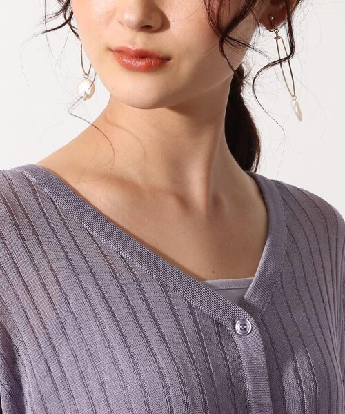 OZOC（オゾック）の「3Wayシアーニットアンサンブル（トップス・レディース・アイボリー(004)/ライトパープル(081)/タバコブラウン(054)/モデル情報:身長153cm 着用サイズ38(M)/モデル情報:身長157cm 着用サイズ38(M)・38(M)）」の7枚目の写真