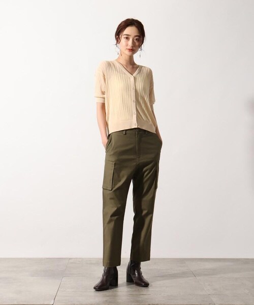 OZOC（オゾック）の「3Wayシアーニットアンサンブル（トップス・レディース・アイボリー(004)/ライトパープル(081)/タバコブラウン(054)/モデル情報:身長153cm 着用サイズ38(M)/モデル情報:身長157cm 着用サイズ38(M)・38(M)）」の16枚目の写真