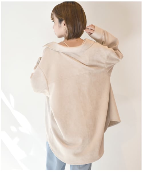 w closet（ダブルクローゼット）の「ECOスエード リラックスアウター（ジャケット/アウター・レディース・アイボリー/ベージュ・FREE/M/L）」の11枚目の写真