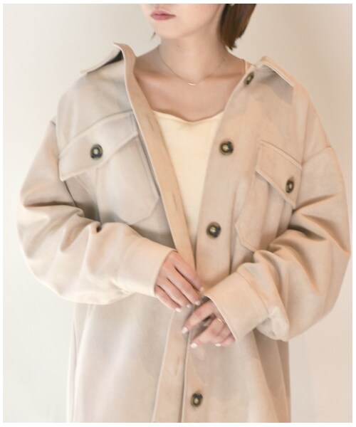 w closet（ダブルクローゼット）の「ECOスエード リラックスアウター（ジャケット/アウター・レディース・アイボリー/ベージュ・FREE/M/L）」の13枚目の写真
