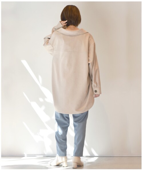 w closet（ダブルクローゼット）の「ECOスエード リラックスアウター（ジャケット/アウター・レディース・アイボリー/ベージュ・FREE/M/L）」の12枚目の写真