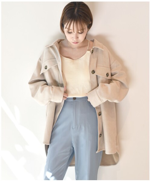 w closet（ダブルクローゼット）の「ECOスエード リラックスアウター（ジャケット/アウター・レディース・アイボリー/ベージュ・FREE/M/L）」の14枚目の写真