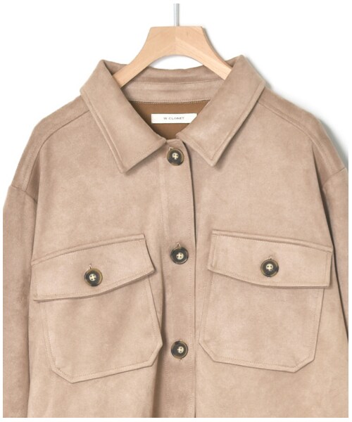w closet（ダブルクローゼット）の「ECOスエード リラックスアウター（ジャケット/アウター・レディース・アイボリー/ベージュ・FREE/M/L）」の6枚目の写真