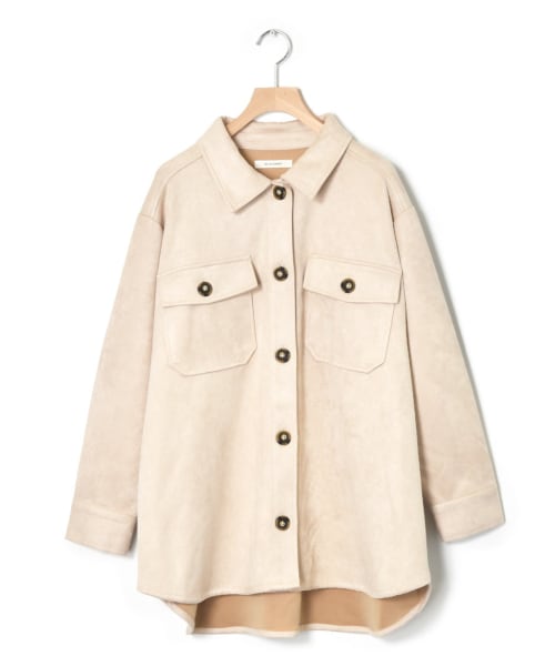 w closet（ダブルクローゼット）の「ECOスエード リラックスアウター（ジャケット/アウター・レディース・アイボリー/ベージュ・FREE/M/L）」の2枚目の写真