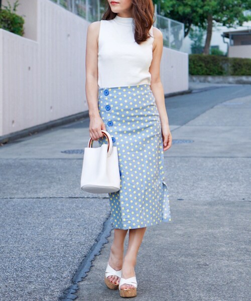 no brand（ノーブランド）の「ポルカドットカラータイトスカート（スカート・レディース・その他）」の9枚目の写真