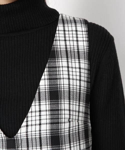LOWRYS FARM（ローリーズファーム）の「チェックジャンスカワンピース（ワンピース/ドレス・レディース・ブラック/レッド・Ｍ/Ｌ）」の7枚目の写真