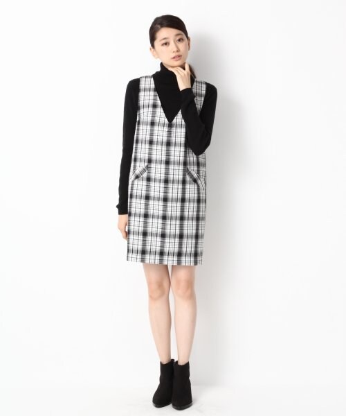 LOWRYS FARM（ローリーズファーム）の「チェックジャンスカワンピース（ワンピース/ドレス・レディース・ブラック/レッド・Ｍ/Ｌ）」の5枚目の写真