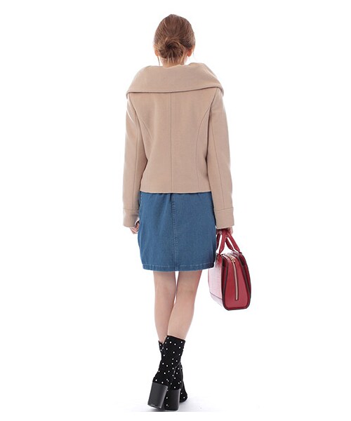 MIIA（ミーア）の「ショートダッフルコート（ジャケット/アウター・レディース・ベージュ/ブラック/ライトグレー/ネイビー・1/2）」の7枚目の写真