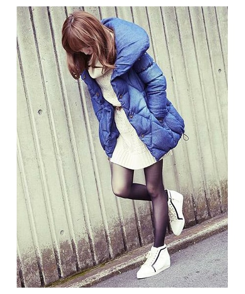 MIIA（ミーア）の「キルティングデニム風ダウンコート（）」 - WEAR