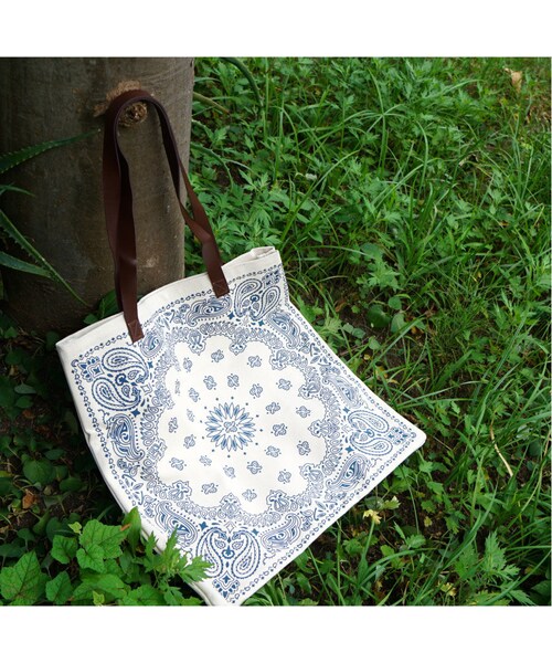 no brand（ノーブランド）の「ペイズリーエコトートBAG・BK/BL（エコバッグ/サブバッグ・レディース・その他）」の4枚目の写真