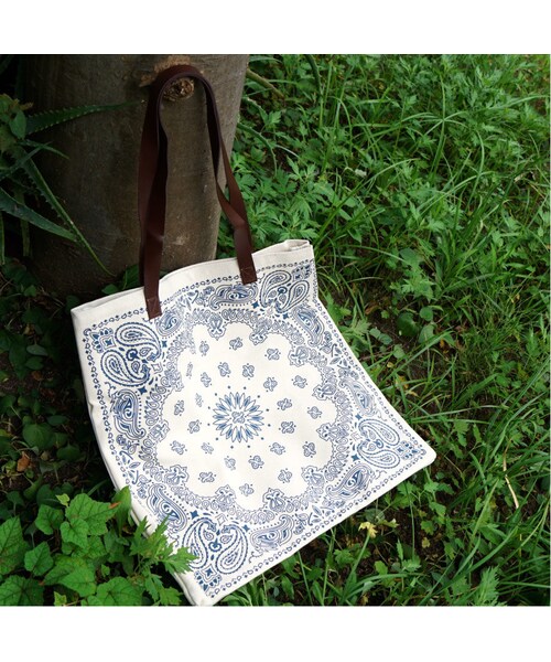no brand（ノーブランド）の「ペイズリーエコトートBAG・BK/BL（エコバッグ/サブバッグ・レディース・その他）」の5枚目の写真