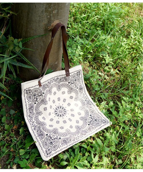 no brand（ノーブランド）の「ペイズリーエコトートBAG・BK/BL（エコバッグ/サブバッグ・レディース・その他）」の2枚目の写真