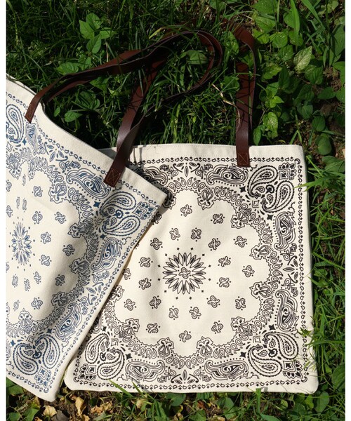 no brand（ノーブランド）の「ペイズリーエコトートBAG・BK/BL（エコバッグ/サブバッグ・レディース・その他）」の6枚目の写真