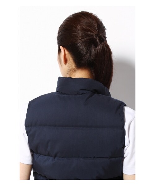 Crescent Down Works（クレセントダウンワークス）の「CRESCENT DOWN クレッセント ダウンベスト（ダウンジャケット・レディース・ベージュ/ネイビー・フリー）」の7枚目の写真