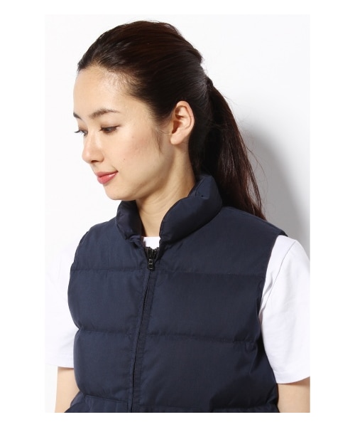 Crescent Down Works（クレセントダウンワークス）の「CRESCENT DOWN クレッセント ダウンベスト（ダウンジャケット・レディース・ベージュ/ネイビー・フリー）」の6枚目の写真