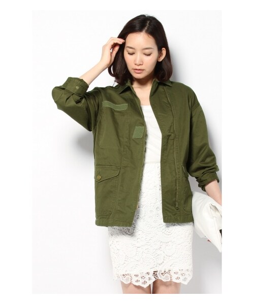 Spick & Span（スピックアンドスパン）の「コーマツイル ミリタリーJK（ミリタリー・レディース・カーキ・フリー）」の14枚目の写真