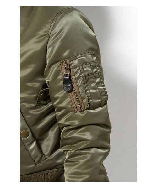 EDIT. FOR LULU（エディットフォールル）の「◆MA-1 ブルゾン（ミリタリー・レディース・カーキ・34/36）」の10枚目の写真